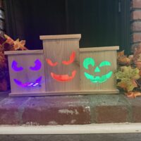 Cedar Wooden Lantern Trio – with Interchangeable Magnetic Faces